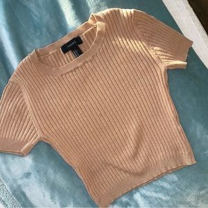 forever 21 brown knit crop top in a size s